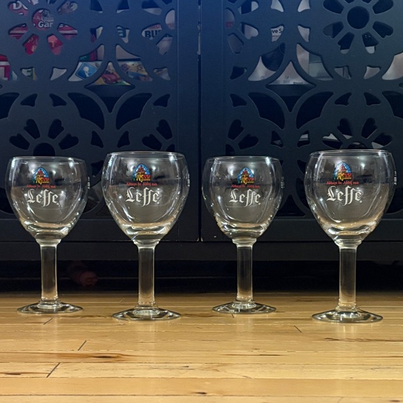 4x Leffe Branded Beer Chalices – Elegant Belgian Glassware - Picture 1 of 6